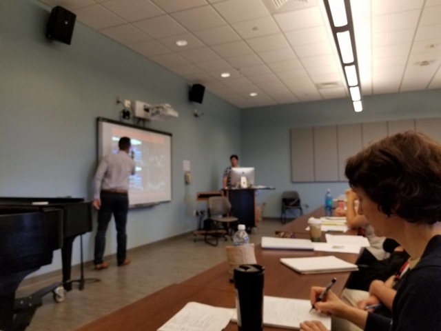 Lecturing on Voice Technology and Voice Research at the 2017 Summer Voice Pedagogy Institute at Westminster Choir College.